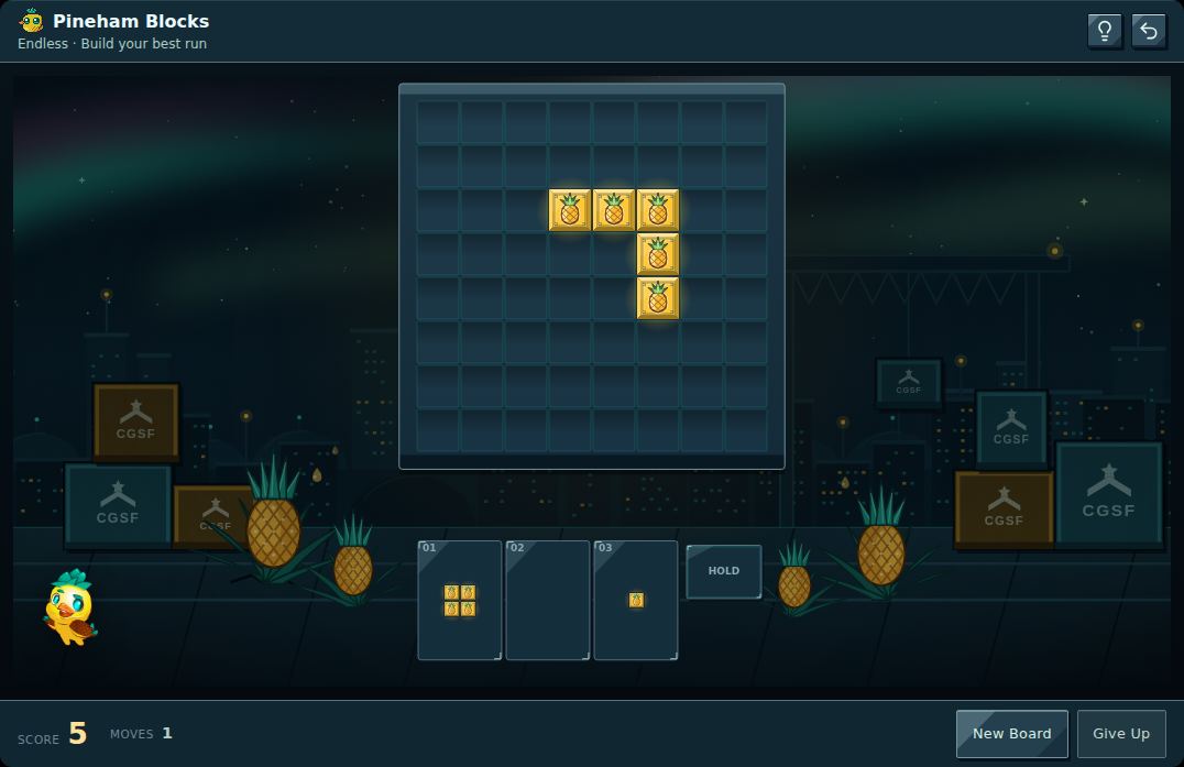 ตอนกำลังเล่น Pineham Blocks